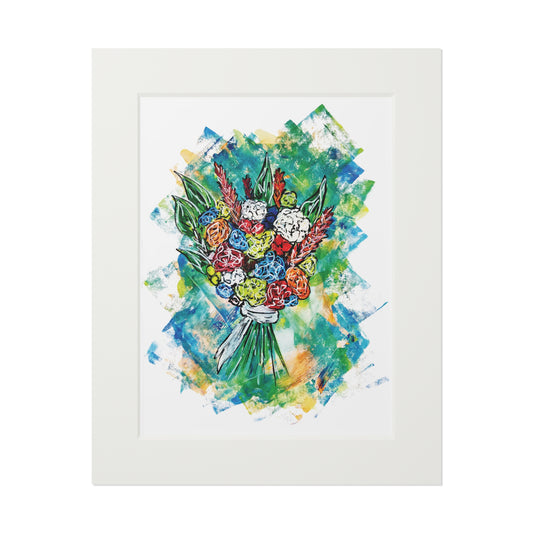 Floral Bouquet Fine Art Print with Passepartout