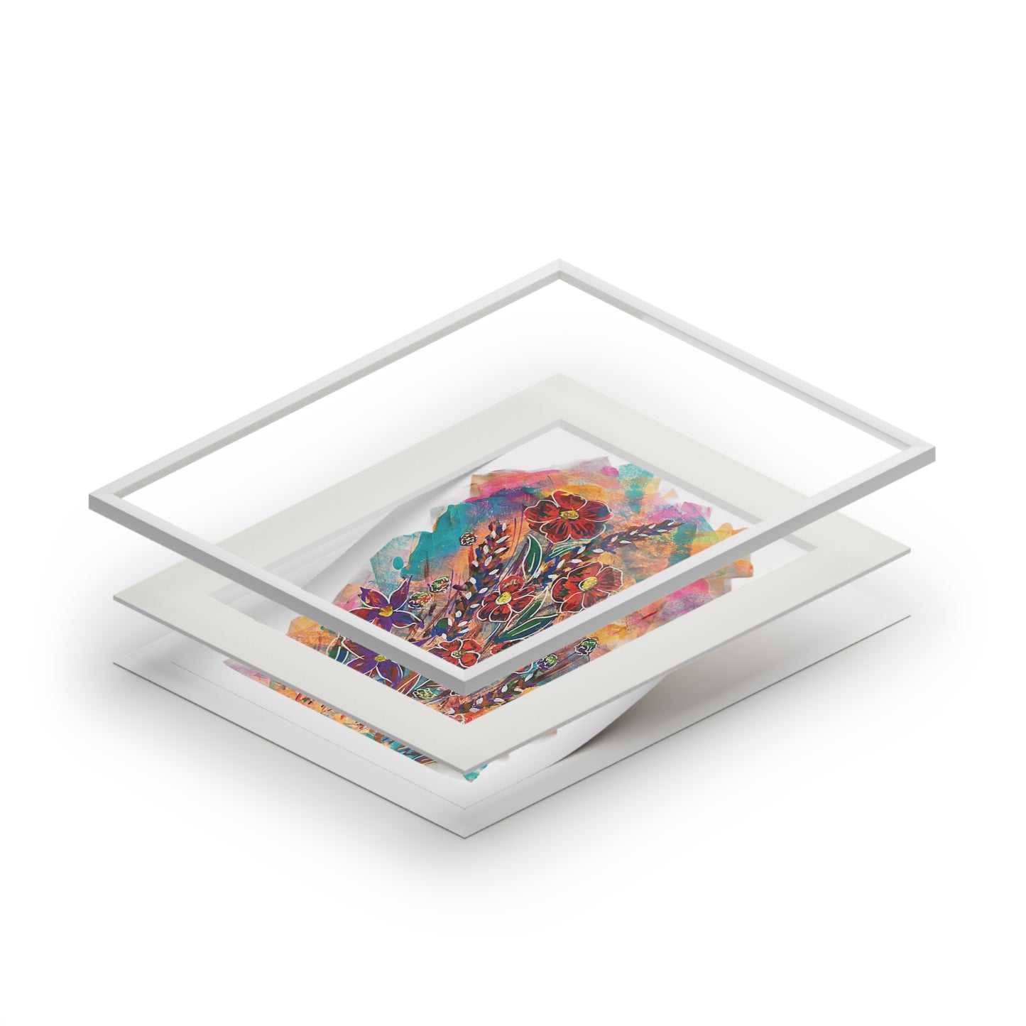 Botanical Fine Art Print with Passepartout Frame