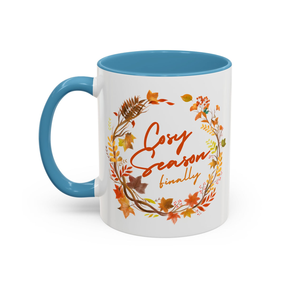 “Cosy Season, Finally” Mug – Cute Autumn Coffee Cup