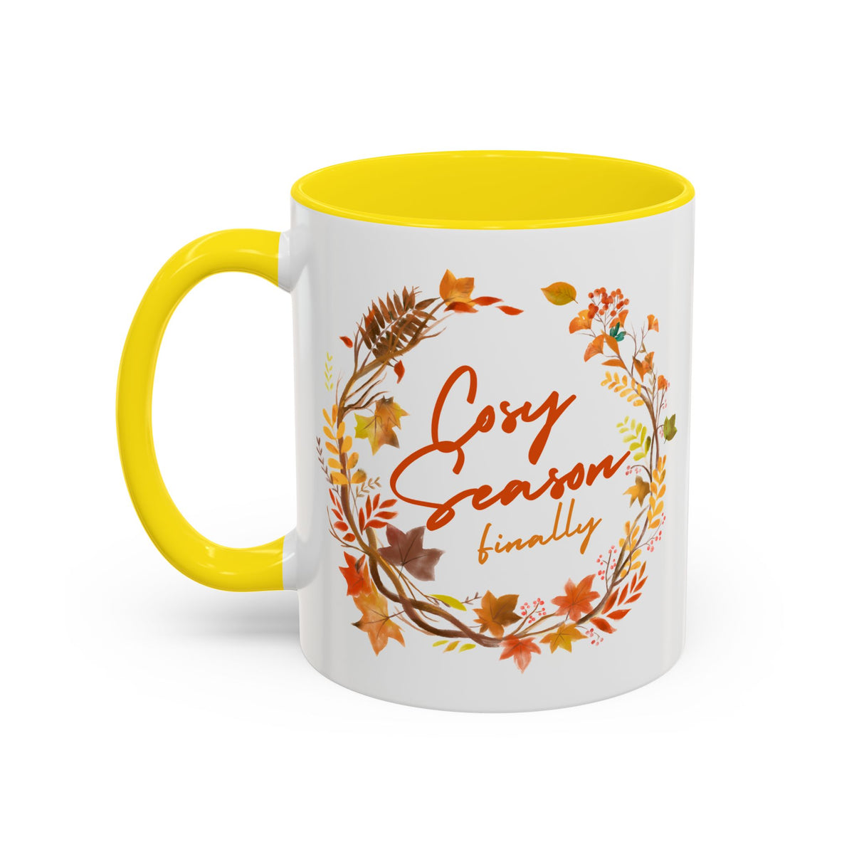 “Cosy Season, Finally” Mug – Cute Autumn Coffee Cup