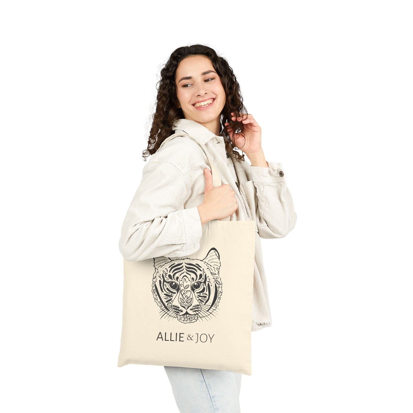 Tiger Cub Zentangle Cotton Canvas Tote Bag