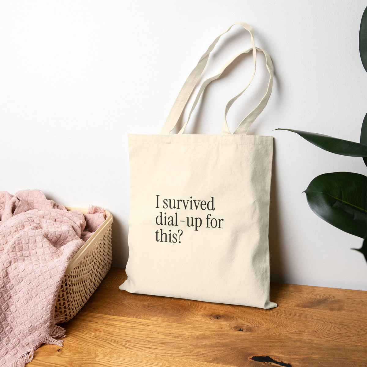 'I survived dial up for this' Tote Bag