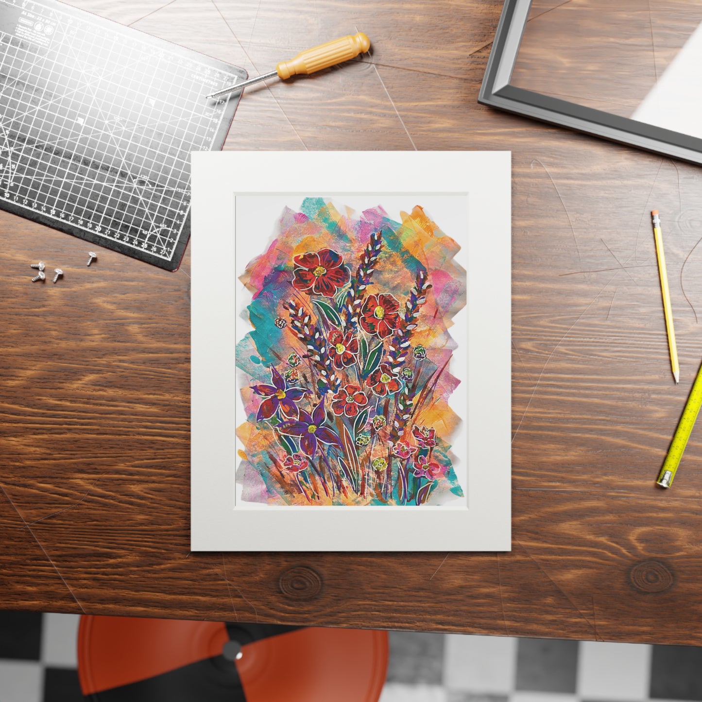 Botanical Fine Art Print with Passepartout Frame