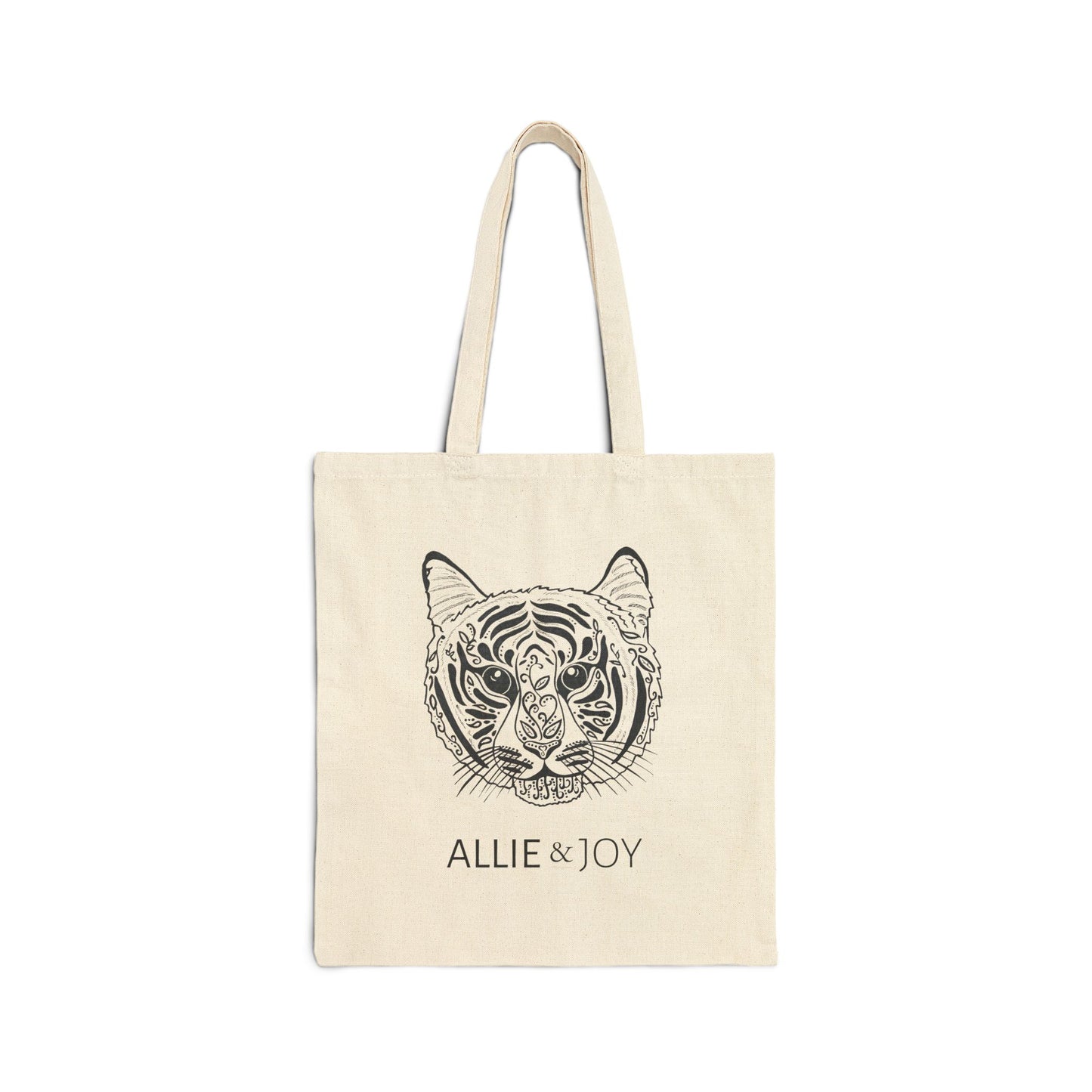 Tiger Cub Zentangle Cotton Canvas Tote Bag