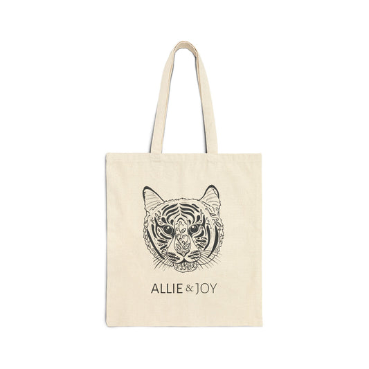 Tiger Cub Zentangle Cotton Canvas Tote Bag